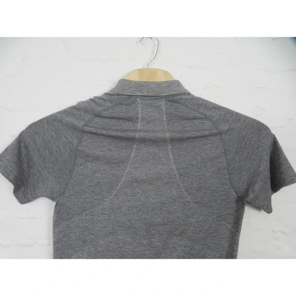 Lululemon Metal Vent Tech Polo Shirt Mens Medium Gray Short Sleeve Performance - Picture 7 of 10